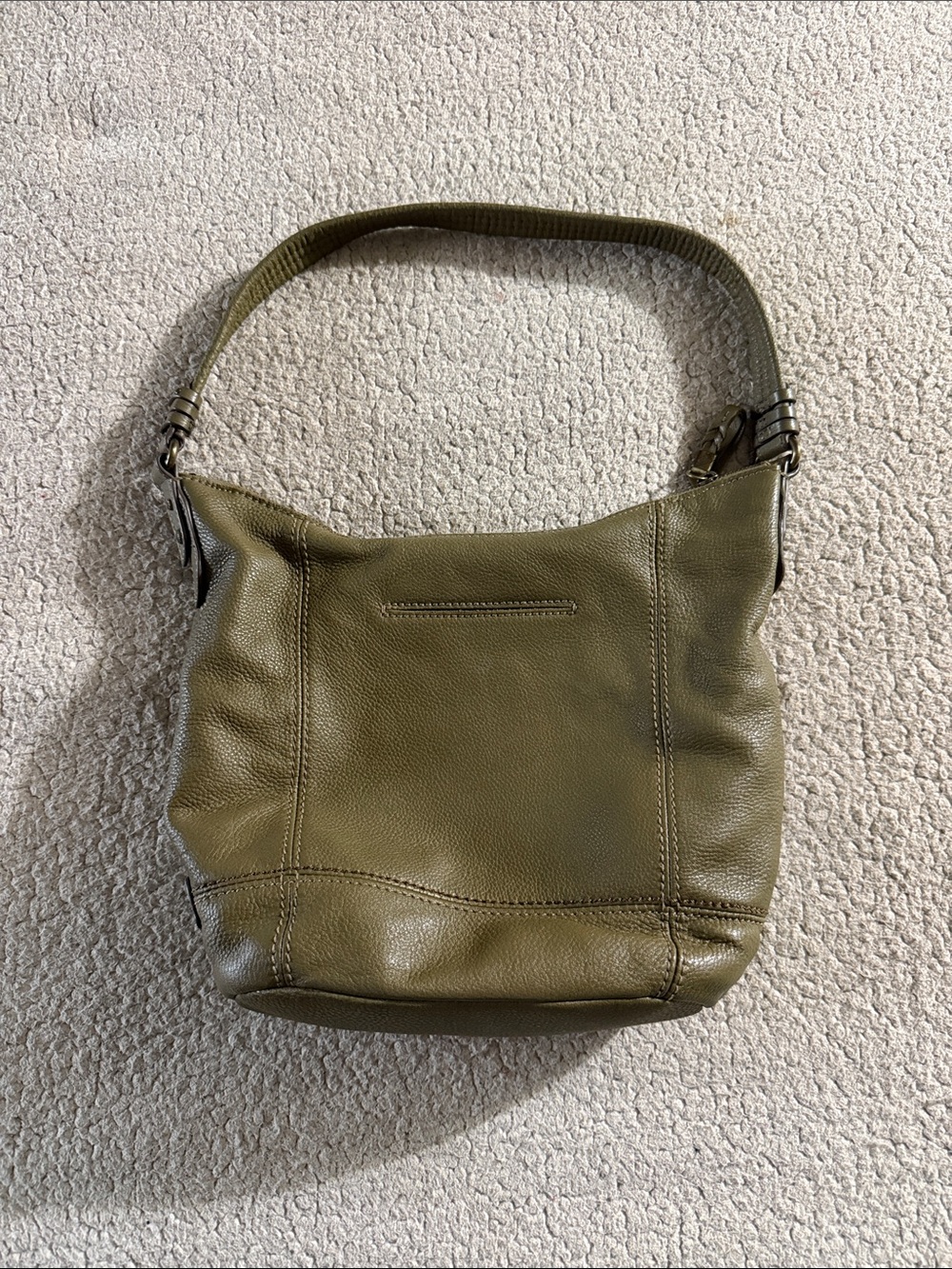 The Sak Green Pebbled Leather Sequoia Boho Shoulder Bag